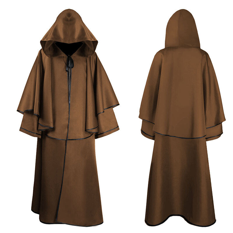 Monks Cosplay Anime Halloween Costume Steampunk Medieval Cloak Renaissance Robe