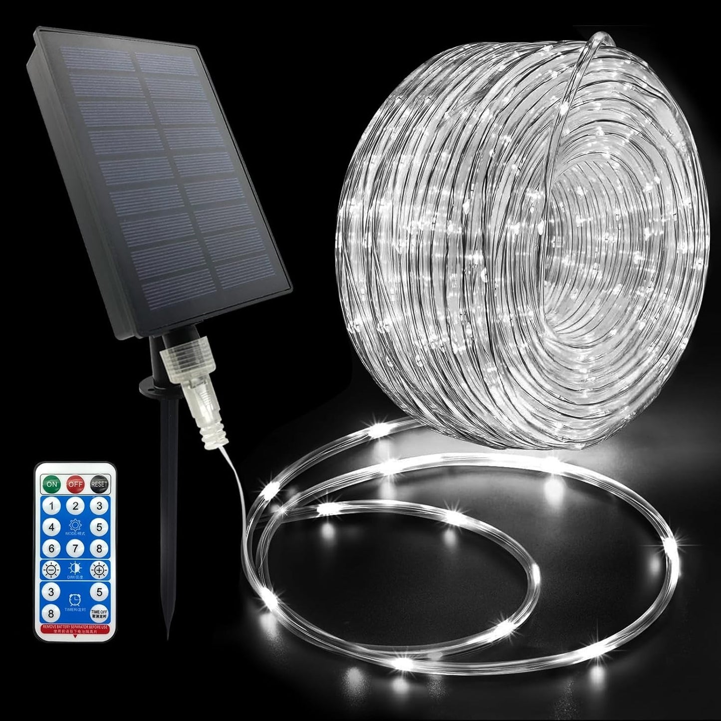 Solar Rope Lights Outdoor Waterproof 66ft 200LED Tube String Lights for Yard