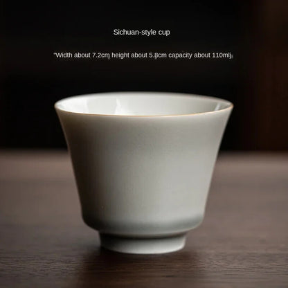 Ice Gray Glaze Cup Handmade Ceramic Tea Cup Tea Cup Home Bowls Cup Teacups
