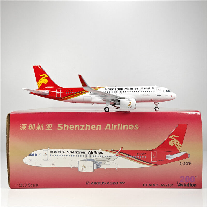 1:200 Aviation Shenzhen Airlines AIRBUS A320NEO Passenger Airplane Diecast Model