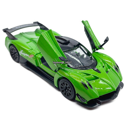 1/36 Pagani Huayra R Model Car Diecast Toy Vehicle for Boys Kids Gifts Green