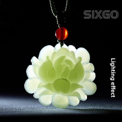 Hetian Jade Lotus Pendant Lotus Jade Pendant Jade Necklace