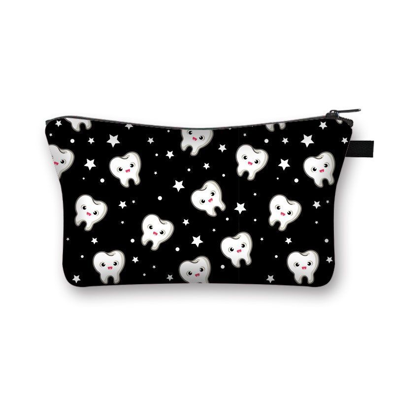 Cartoon Print Cosmetic Case Makeup Bag Organizer Travel Storage Purse 15*13*21CM