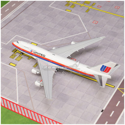 1:400 JC Wings UNITED BOEING 747-400 Passenger Airplane Diecast Aircraft Model