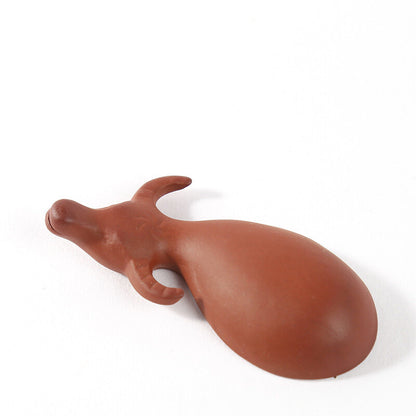 Small Buffalo Yixing Zisha Purple Clay Tea Pet House Table Decoration Tea Play