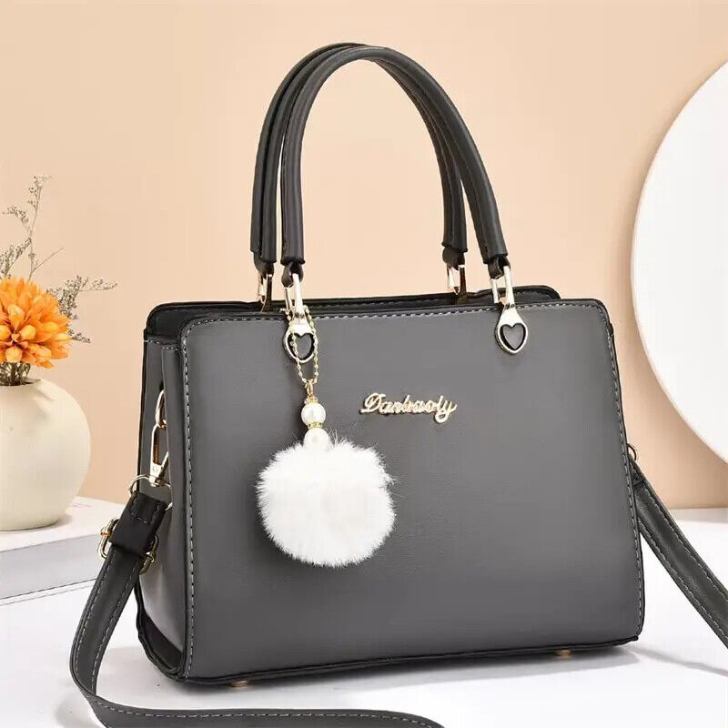 Women Plush Handbag Bag Stylish Purse Tote Bag PU Top Handle Shoulder Bags