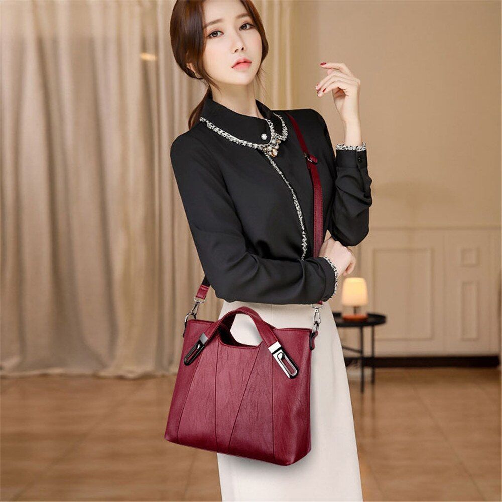 Handbag Synthetic Leather Shoulder Crossbody Bags Leisure Tote Purse 30*12*25 CM