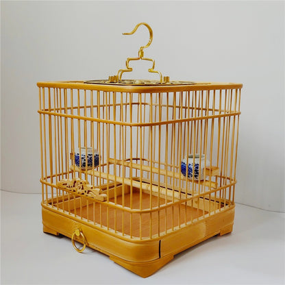 Exquisite Handmade Chinese Bamboo Wood Bird Cage Birdcage