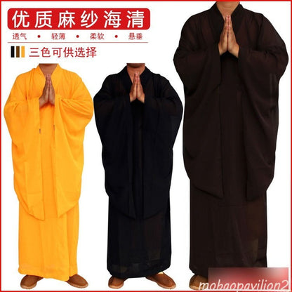 New Shaolin Buddhist Monk Dress Meditation Haiqing Robe Kung Fu Suit Costumes