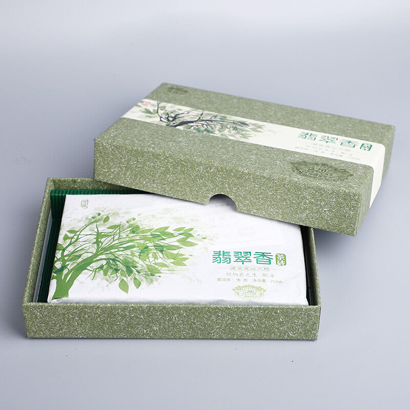 2019 Haiwan Emerald Incense Raw Pu'er Brick Ancient Trees Yunnan Sheng Puer 250g
