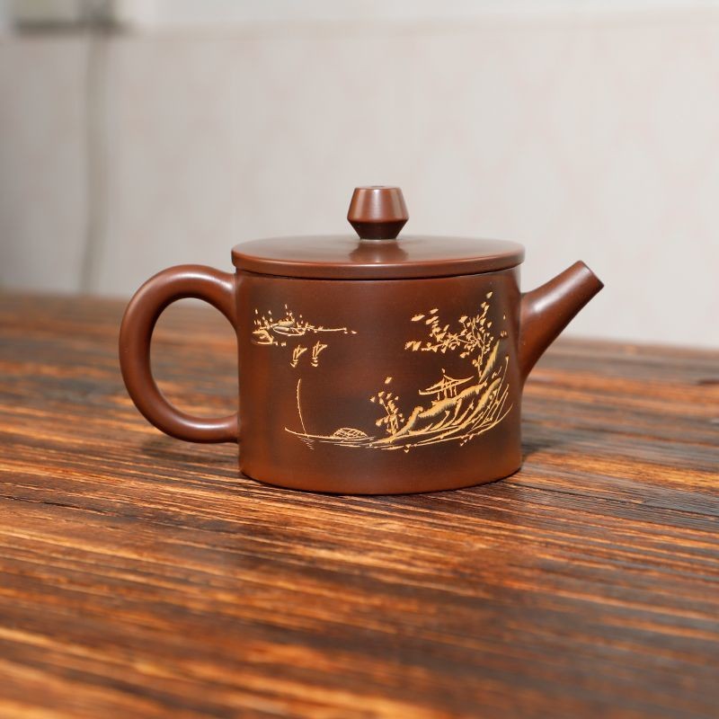 Vintage Red Bronze Hanwa Teapot 170ml Original Clay Tea Kettle