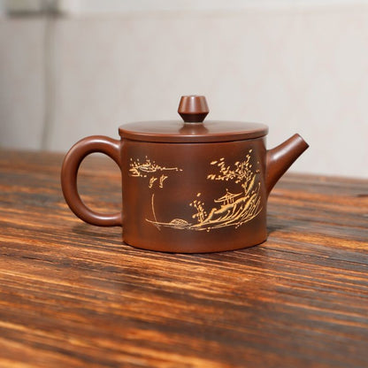 Vintage Red Bronze Hanwa Teapot 170ml Original Clay Tea Kettle