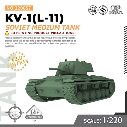 SSMODEL SS220857 1/220 Military Model Kit Soviet KV-1(L-11) Medium Tank