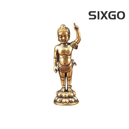 Brass Prince Fengbao Offering Ornaments Statue Buddha Sakyamuni Home Decoration