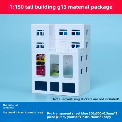 1/150 Building Model City Road Building DIY Scene Display Model Gifts