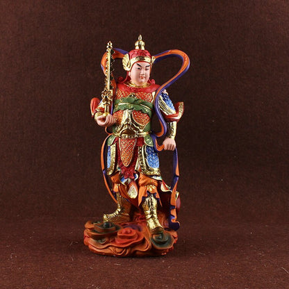 10.2"in Small Resin Buddha Statues Seiko Painting Weituo Bodhisattva Kalan
