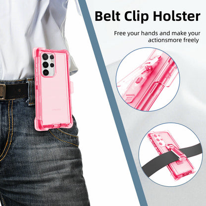 Luxury Clear Case Kickstand Clip Stand Holster Cover For Galaxy S22 5G/ Ultra/ +