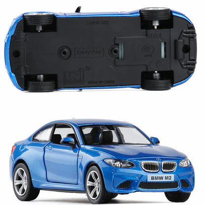 1/36 BMW M2 Model Car Metal Diecast Toy Vehicle Toys for Boys Kids Gifts Blue