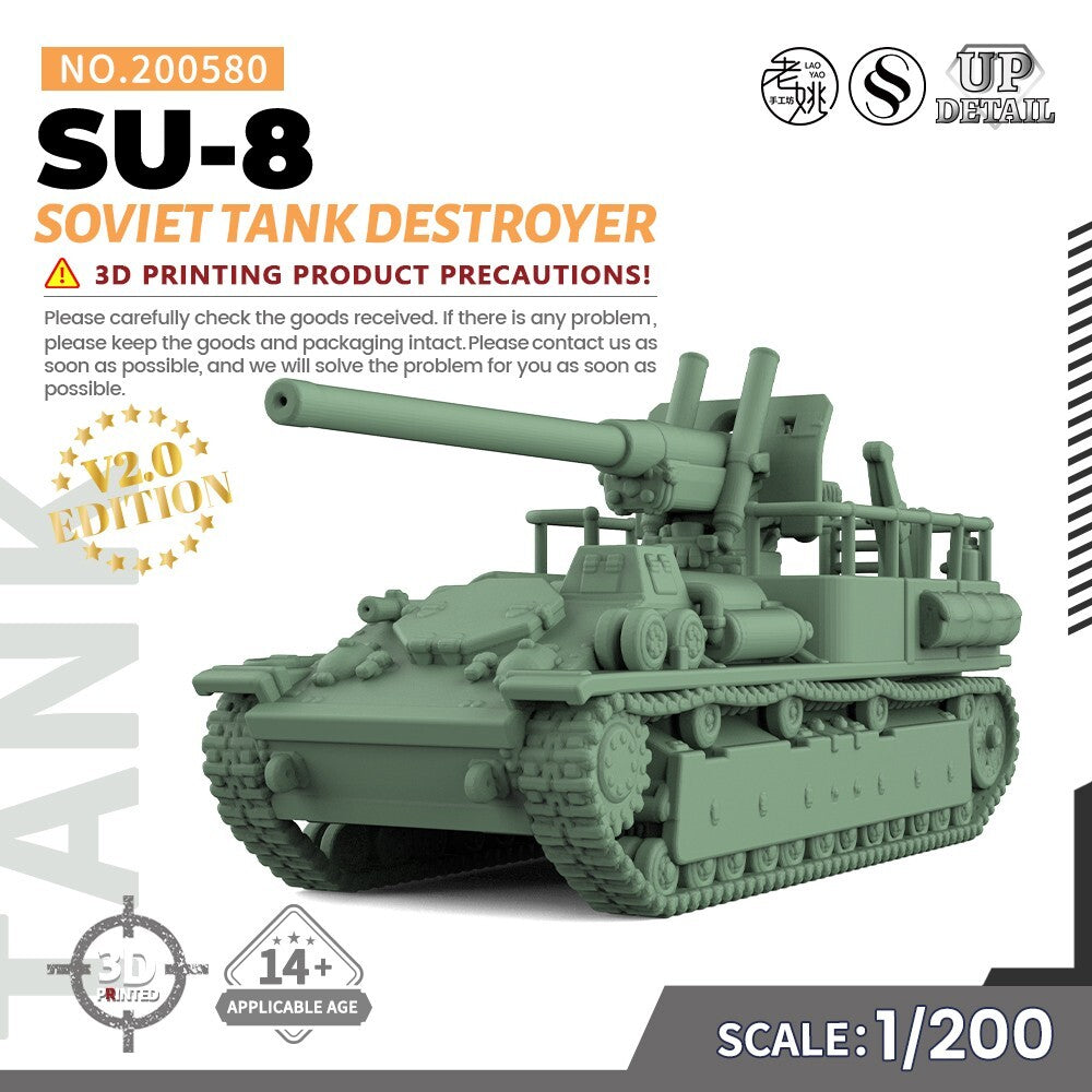 SSMODEL SS200580 1/200 Military Model Kit Soviet SU-8 Tank Destroyer