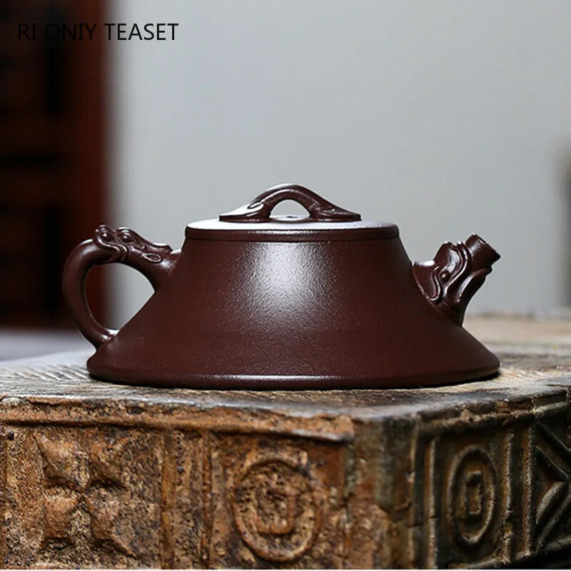 140ml Chinese Yixing Purple Clay Teapots Raw Ore Zhu Mud Stone Scoop Tea Pot