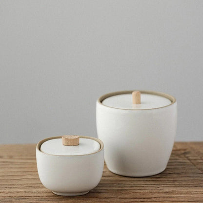 White Ceramic Tea Canisters Chinese Loose Tea Storage for Tea