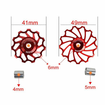 Rear Derailleur Guide Wheel 2pcs MTB Road Bike Ceramic Pulley 7005 11T Cycling