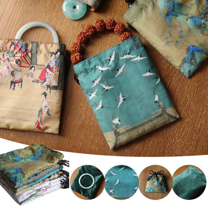 Chinese Velvet Jewelry Buddha Bag Organizer Storage Bag Jewelry Teacups Case NEW