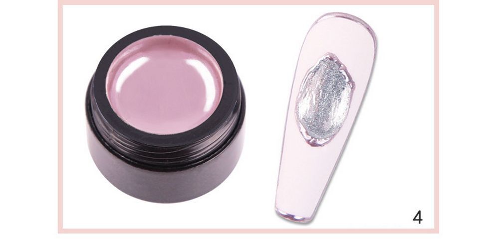 Gel Nail Polish 8ml Metallic Painted Silver Chrome 3D Metal Liquid Mirror Effect