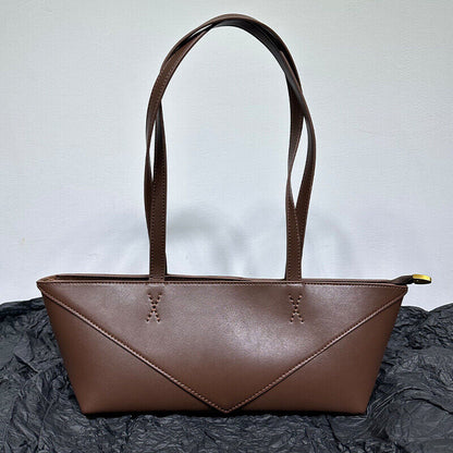 Small Real Leather Fold Shoulder bag Tote Handbag Fashion Purse Top Handles