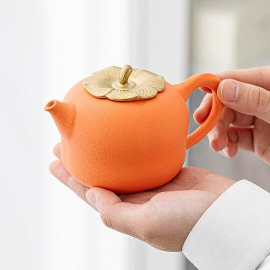 Persimmon Ceramic Teapots Personalization Gongfu Tea Pot 175ml