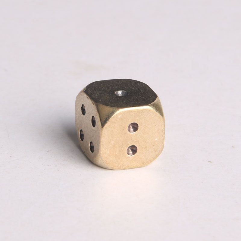 Solid Brass 11mm Dice Small Metal Gaming Cube Mini Copper Ornament 5pc
