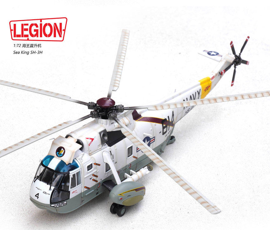 1:72 LEGION Sea King SH-3H U.S. NAVY HS-12 Helicopter Diecast Aircraft Model