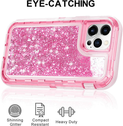iphone 16 Pro Max 11/12/13/14/15 Plus/XS Max/XR Shockproof Case Liquid Glitter