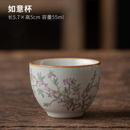 1pc Ru Kiln Master Cup Single Cup Tea Cup Ceramic Tea Cup