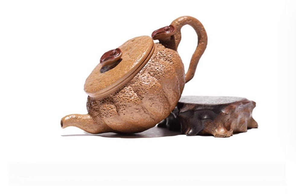 260ML Chinese Yixing Pure Handmade Zisha Jiangpo Clay Teapot Lingzhi Hu Tea Pot