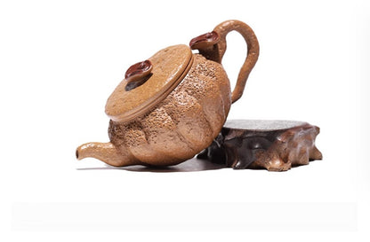 260ML Chinese Yixing Pure Handmade Zisha Jiangpo Clay Teapot Lingzhi Hu Tea Pot