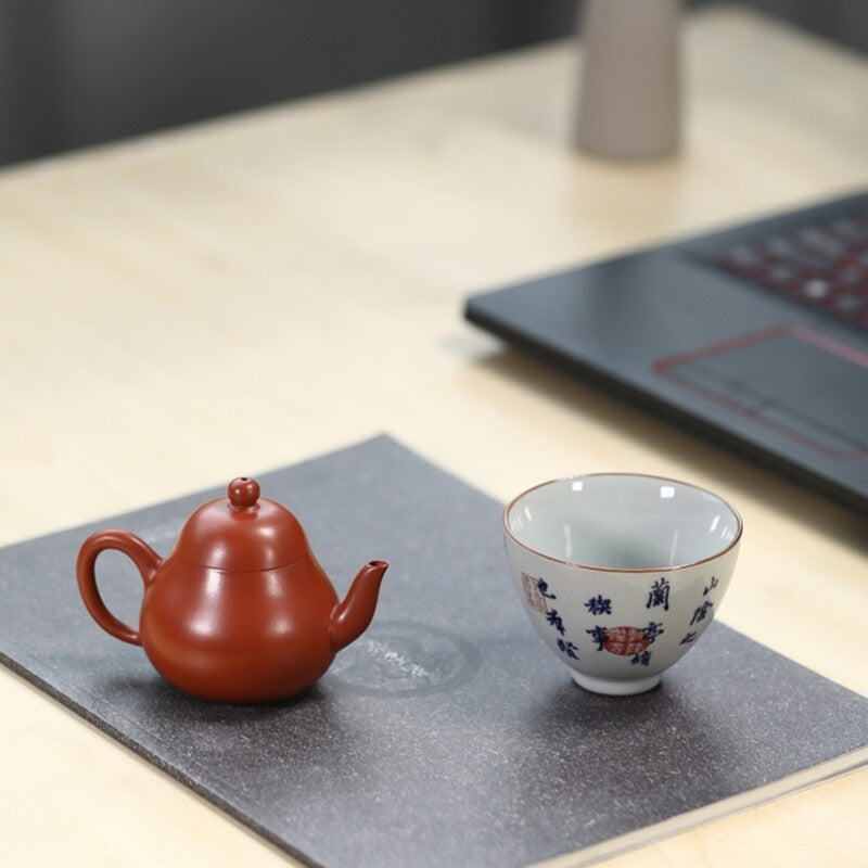 True Yixing Zisha Zhu Clay Tea Pot 90ml Chinese Kungfu Tea Pot Marked Pear Shape