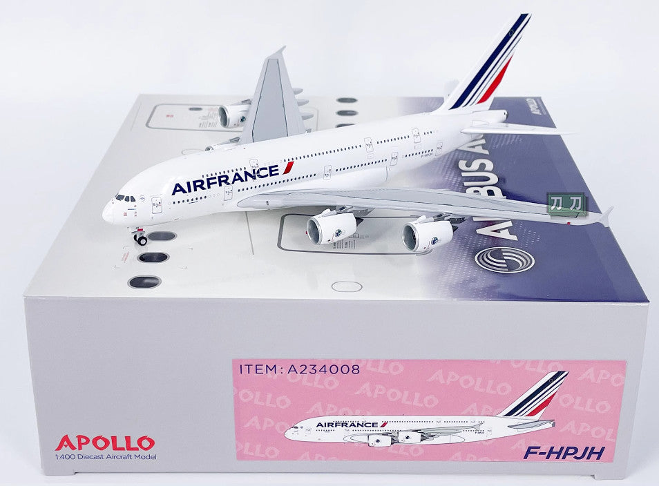 1:400 APOLLO AIR FRANCE AIRBUS A380 Passenger Aircraft Diecast Airplane Model