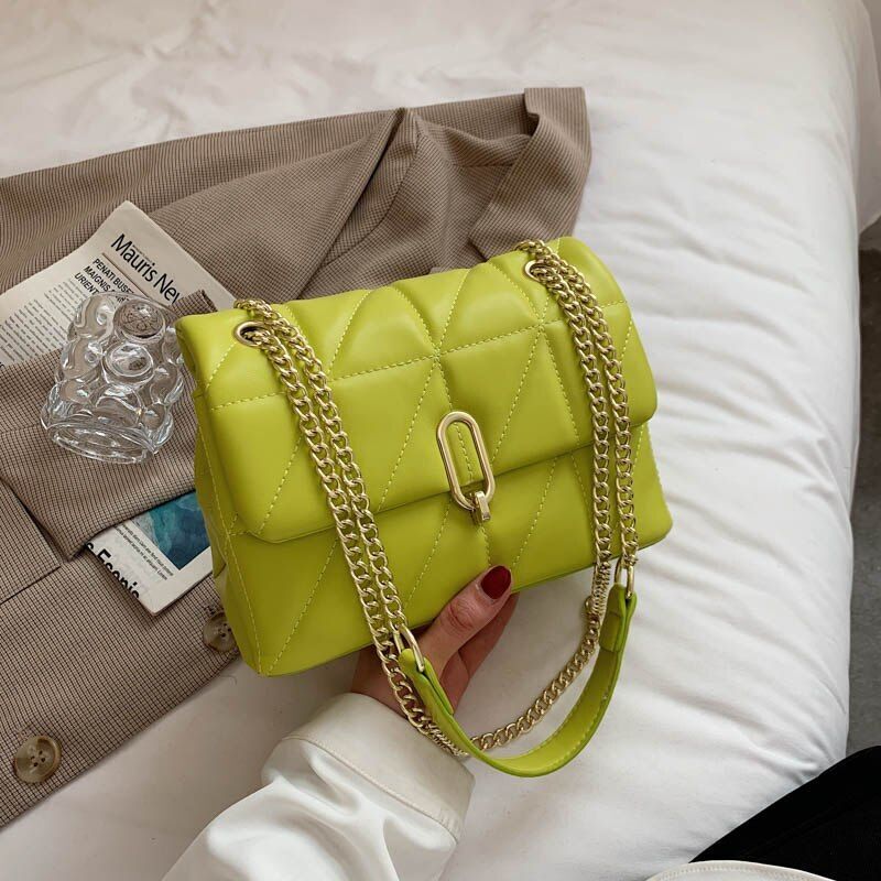 Green Shoulder Bag Women Leather Luxury Handbags 16*23*11 CM Accessories Travel