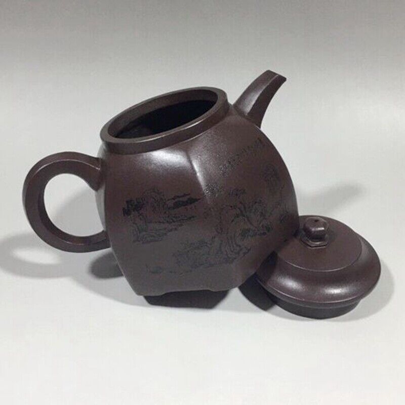 Chinese Yixing Zisha Clay Handmade Exquisite Teapot （六方壶 底款：施小马）