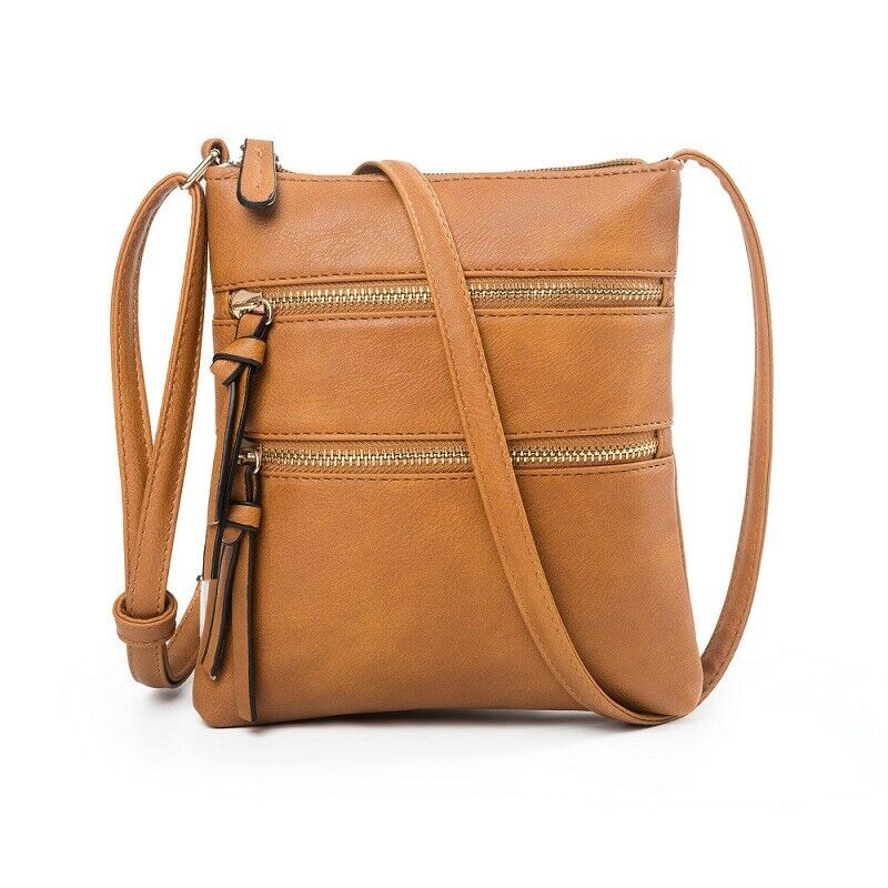 Women PU Leather Shoulder Small Neck Purse Cross Body Tote Outdoor Travel Bag