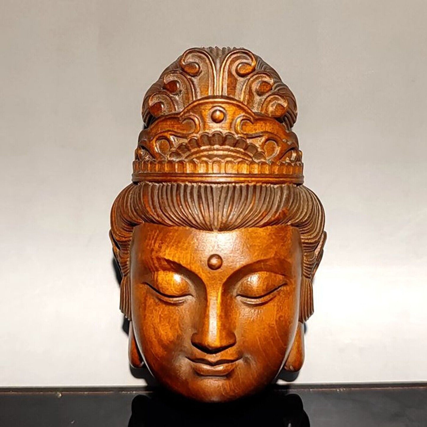 wooden statue carvings home decor Boxwood Kwan-yin sculpture Wood mini carved
