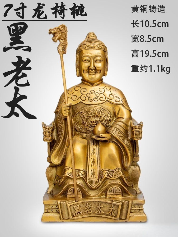 New Black Old Lady Copper Statue Household Ornaments Black Old Lady True Figure