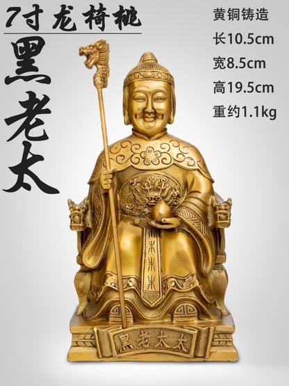 New Black Old Lady Copper Statue Household Ornaments Black Old Lady True Figure
