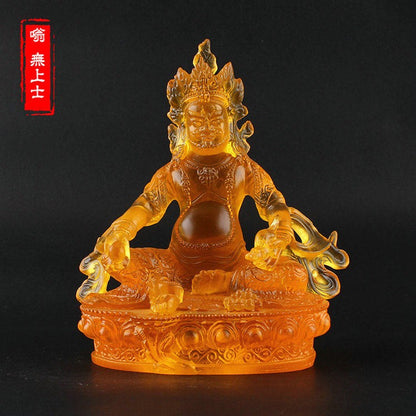 Traditional Yellow Jambhala Buddha Statue Esoteric Buddhism Vajrayana Ornament