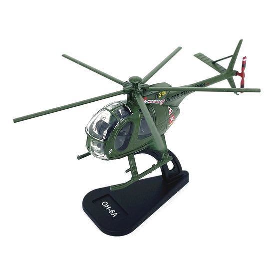 Alloy 1/100 Scale US Army OH-6A Cayuse Helicopter Finished Model Toy Collection