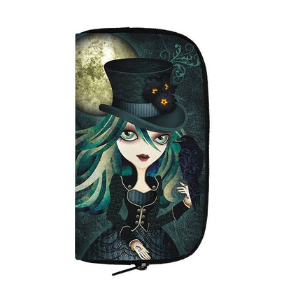 Cartoon Gothic Wallets Cute Purse Clutch Bag Phone Holder Ladies Coin Bags Long