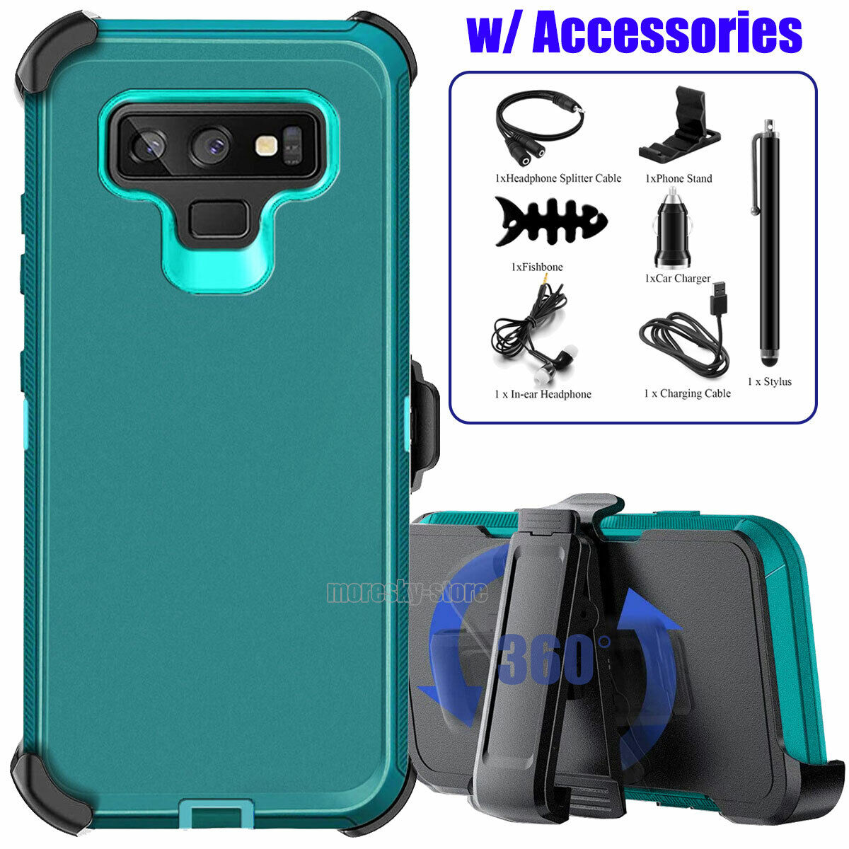 For Samsung Galaxy Note 9 Case w/ Belt Holster Shockproof Phone Cover Accessory