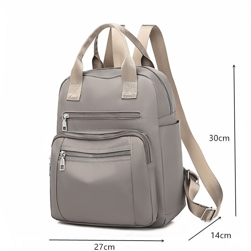 Backpack Traveling Waterproof Shoulder Bag Large Oxford Rucksack Black Purse 1PC