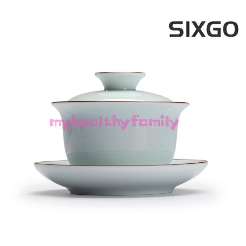 Shadowy Blue-green Porcelain Sancai Gaiwan Ceramic Tea Bowl Kung Fu Tea Set